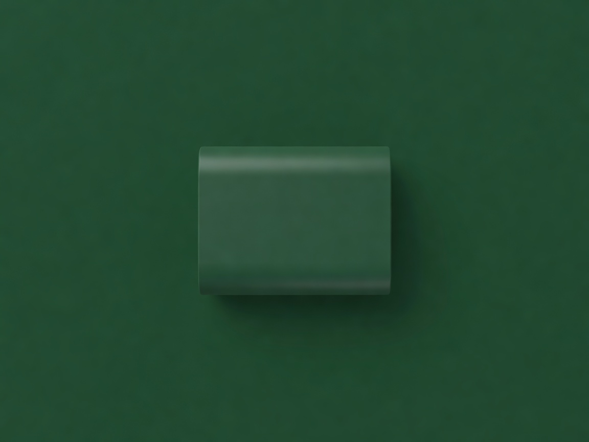 Soft 3D render of a white USB-C charger brick on a forest green background